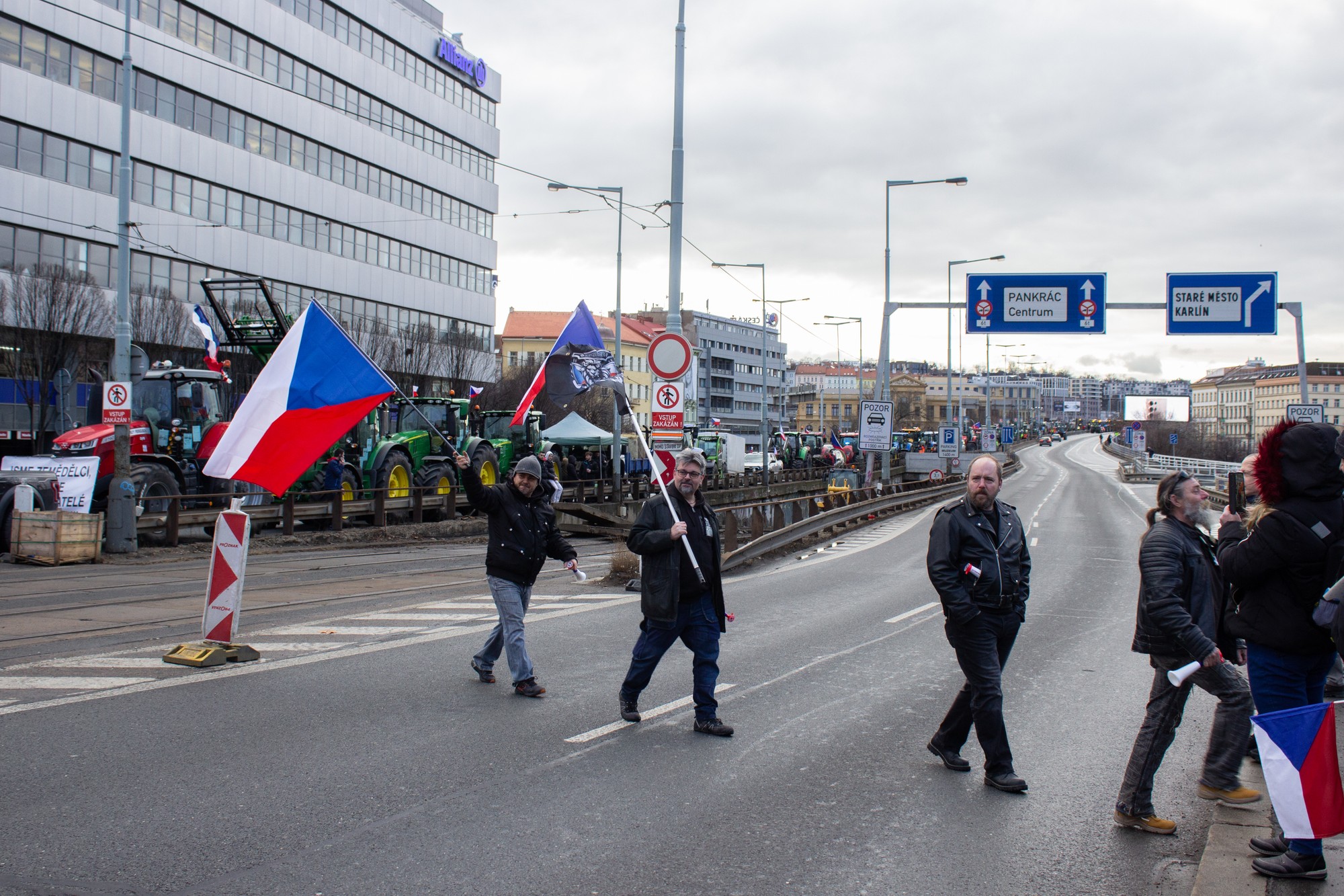 Protest poľnohospodárov v Prahe.