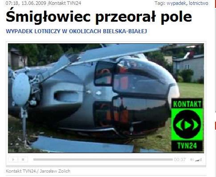 Spadł śmigłowiec