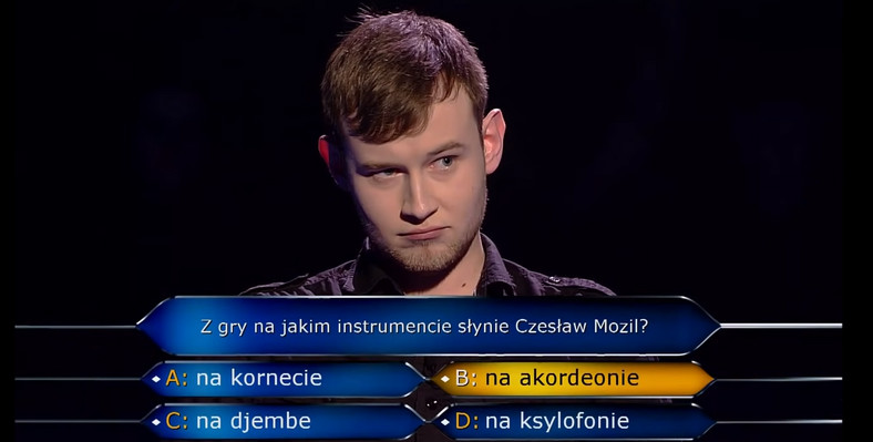 Krzysztof Wójcik w "Milionerach"