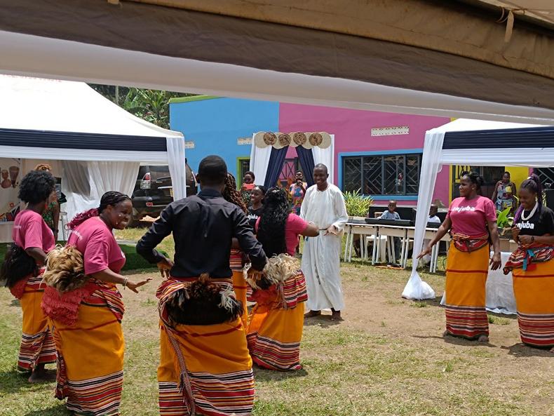 Teachers dancing at the festival