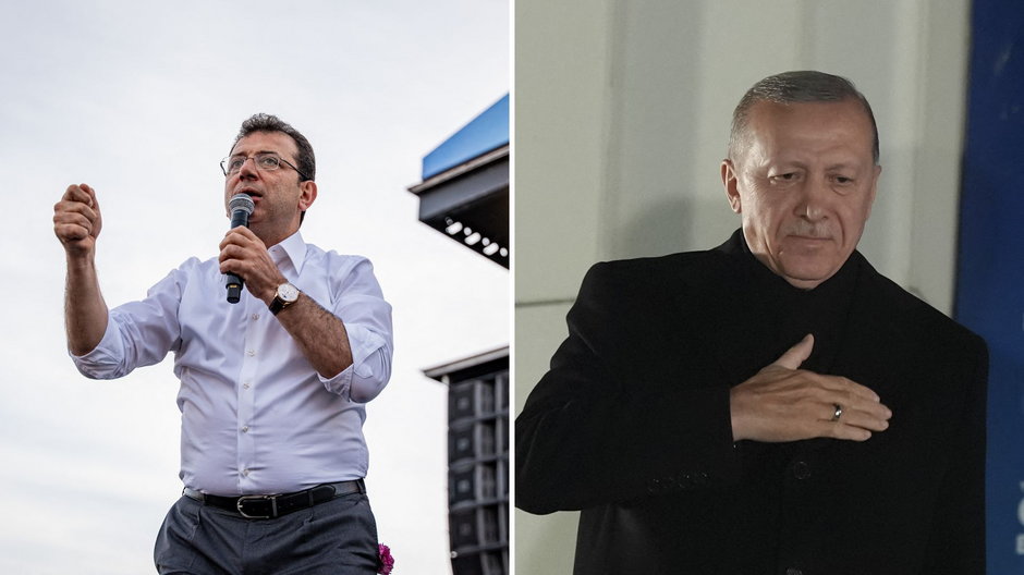 Po lewej: Ekrem Imamoglu, po prawej: Recep Tayyip Erdogan