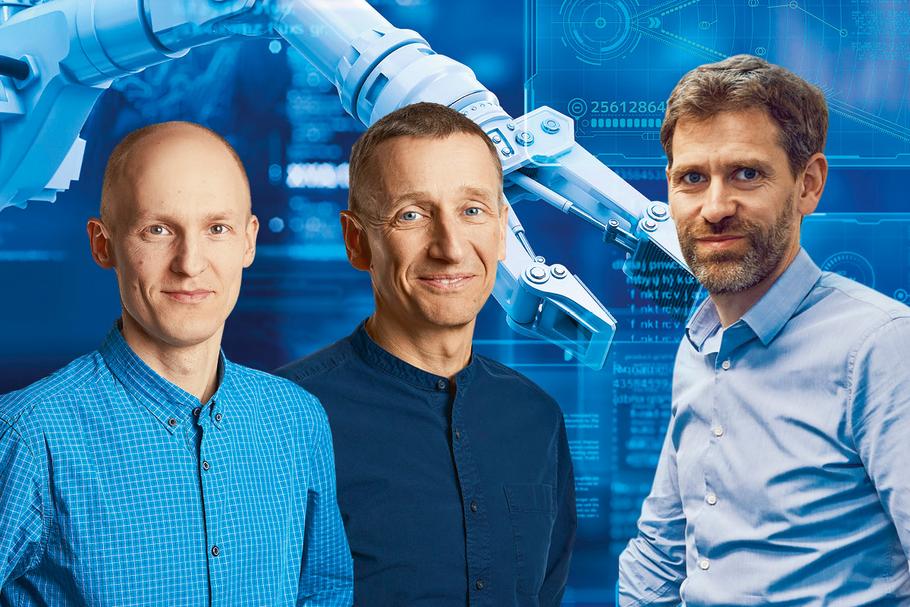 Od lewej: prof. Marek Cygan, Kacper Nowicki i Tristan d’Orgeval. Produkując roboty pomagające ludziom, założyciele Nomagic chcą urzeczywistnić wiele dziecięcych marzeń. Również swoich.