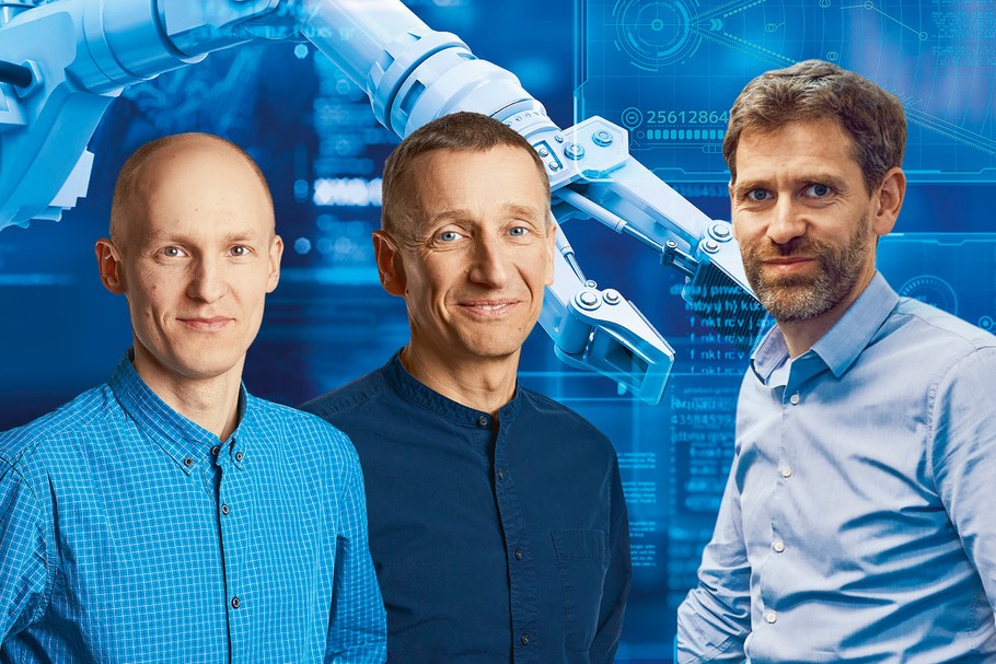 Od lewej: prof. Marek Cygan, Kacper Nowicki i Tristan d’Orgeval. Produkując roboty pomagające ludziom, założyciele Nomagic chcą urzeczywistnić wiele dziecięcych marzeń. Również swoich.