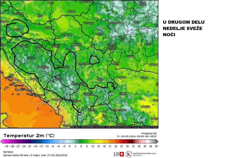 Svežije noći u drugom delu ove nedelje