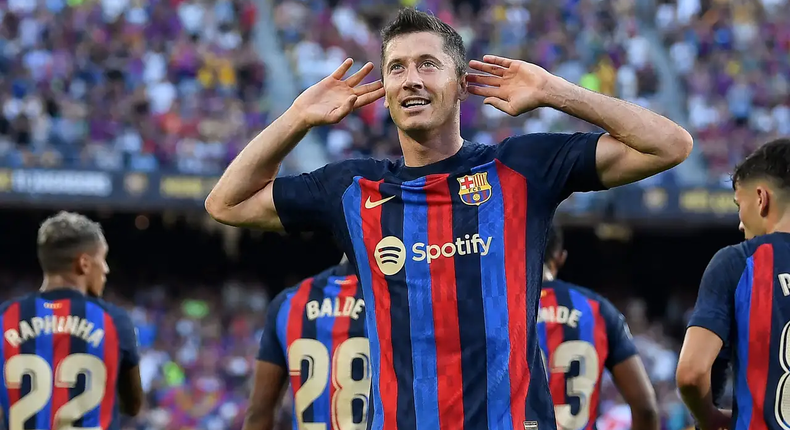 Robert Lewandowski sous le maillot du FC Barcelone 