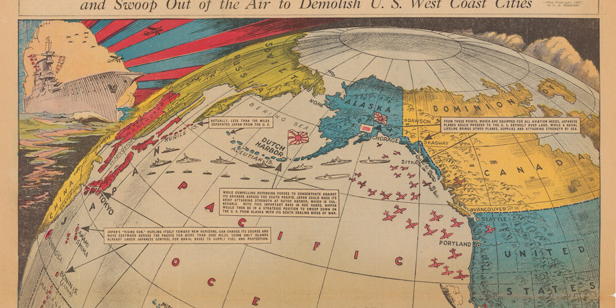 This map predicted how Japan would attack the US during World War II