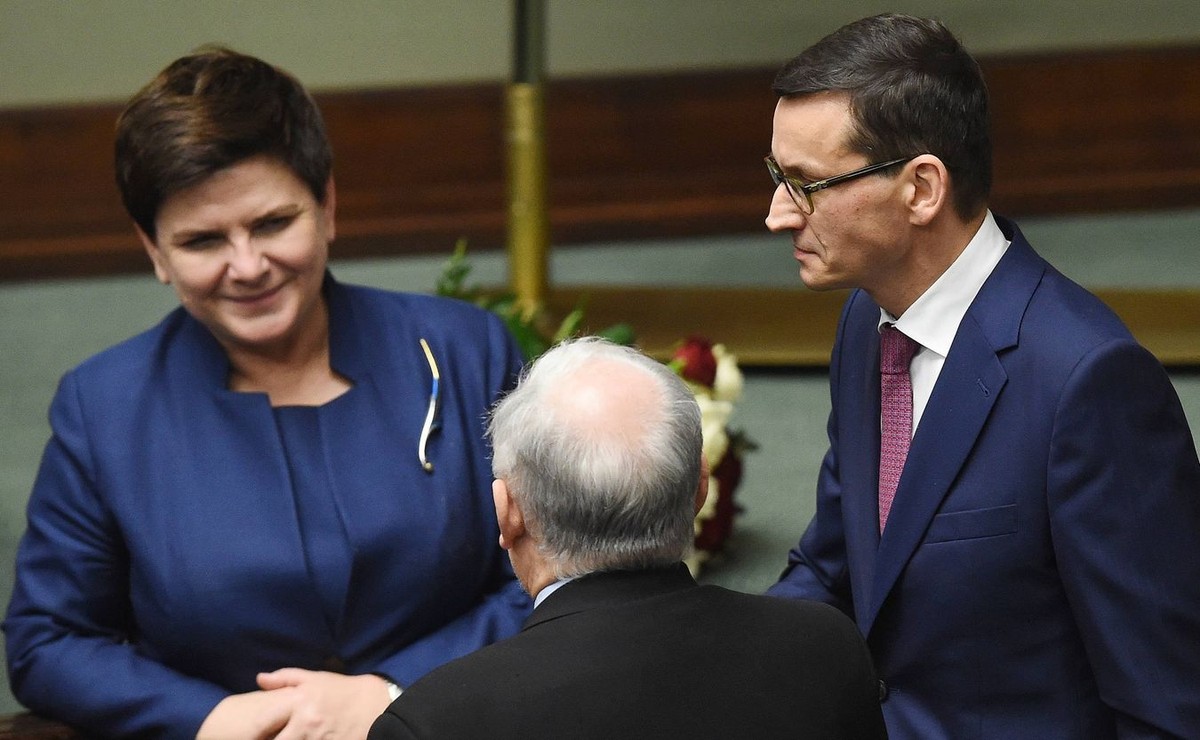 Beata Szydło, Jarosław Kaczyński i Mateusz Morawiecki