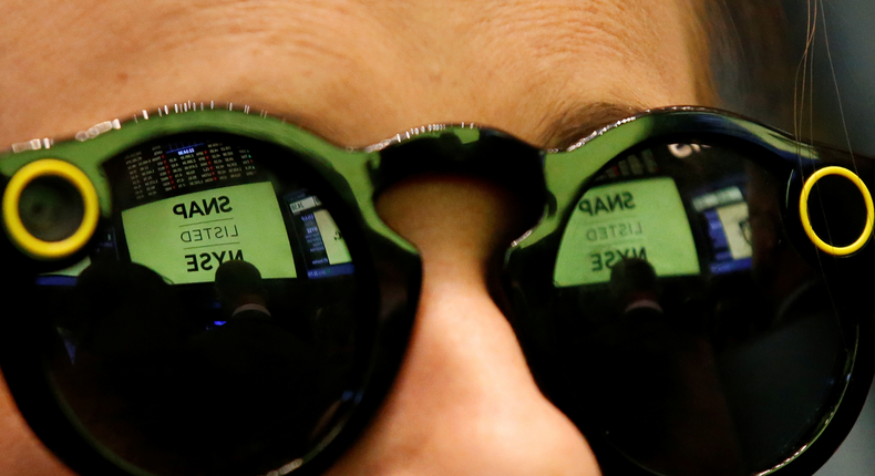 Snap Spectacles on the floor of the New York Stock Exchange