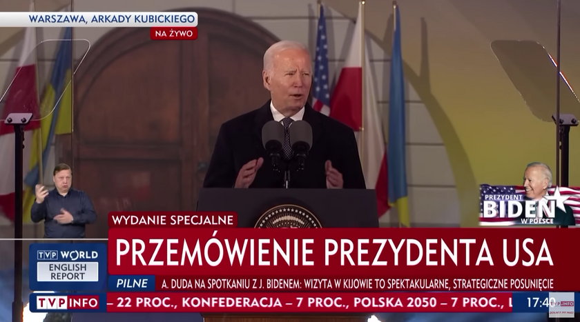 Przemówienie Joe Bidena w Polsce