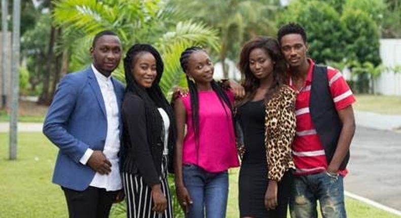 The finalists, from left: Moses Ugheighele (MOS), Sedem Afaglo (SED), Fathia Gyimah (FAT), Ama Yeboah (AMA), and Harry Gantuah (HAR)