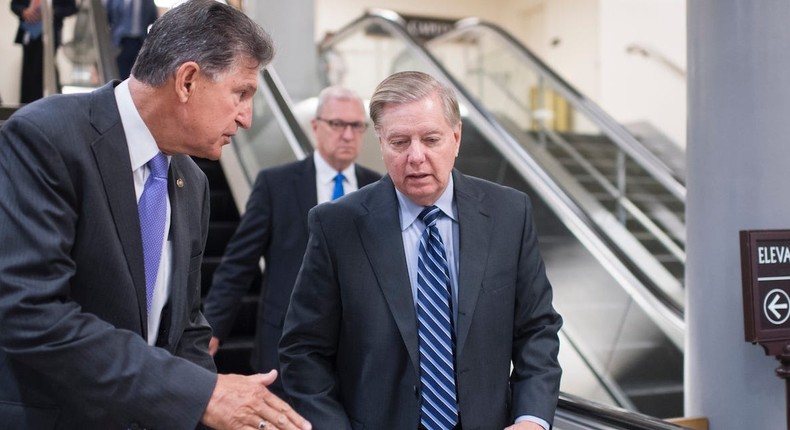 Democratic Sen. Joe Manchin hosted Republican Sen. Lindsey Graham and others on his houseboat this weekend.
