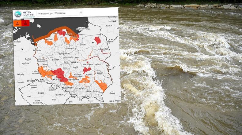 Sytuacja hydrologiczna na rzekach w Polsce nadal jest bardzo trudna (screen: IMGW)