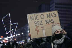 29.01.2021 Warszawa , Rondo Dmowskiego . Protest Ogolnopolskiego Strajku Kobiet 