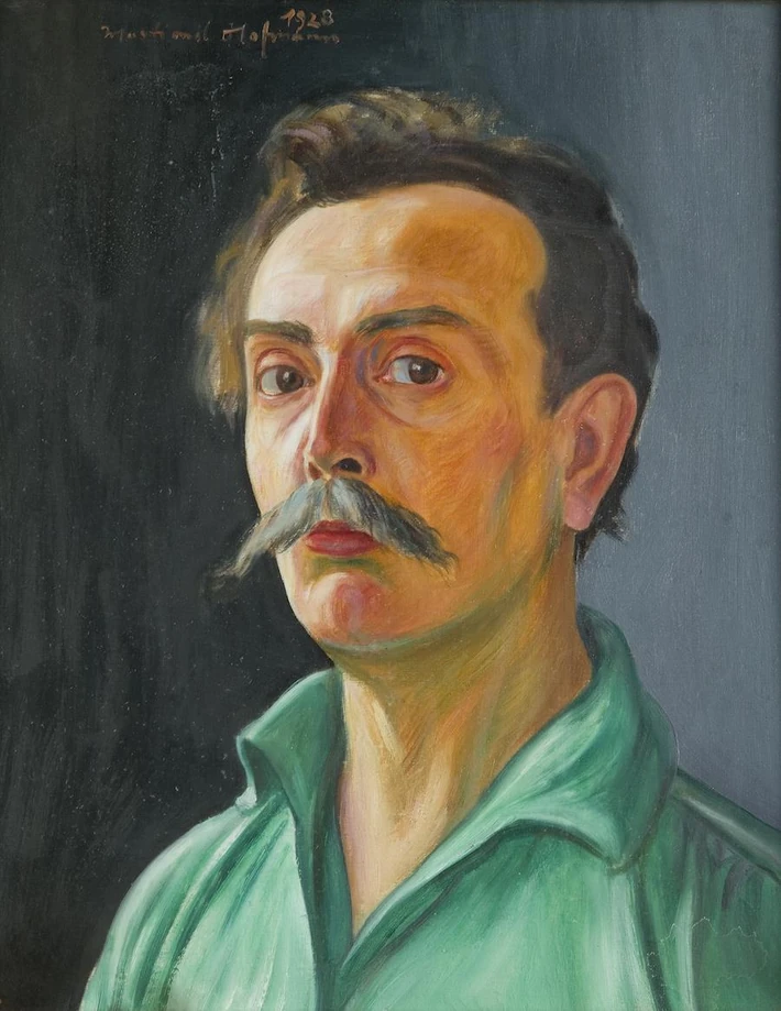 Autoportret w zielonej koszuli, 1920 r., olej/płótno, 47,5 x 39 cm sygnowany i datowany l.g.: ‘1920 | Wlastimil Hofman’, fot. mat. prasowe 