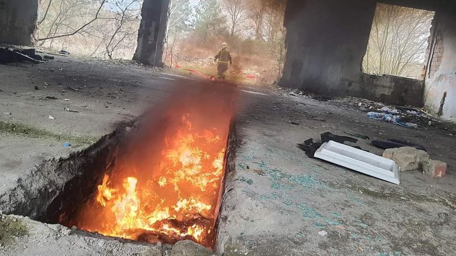 Pożar w starej cegielni