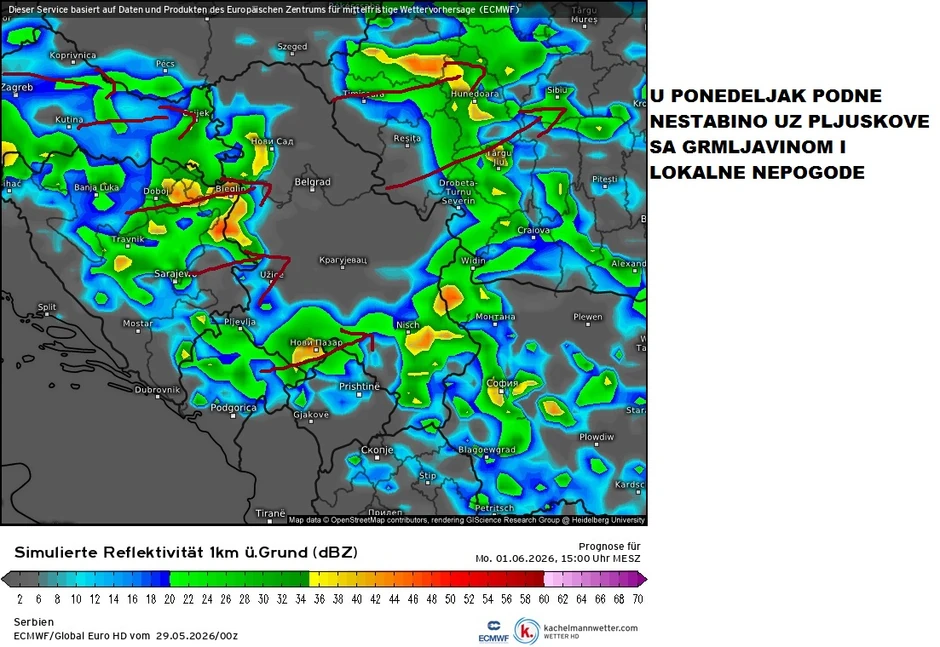 Nestabilno u ponedeljak