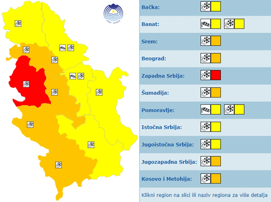 Meteoalarm za danas