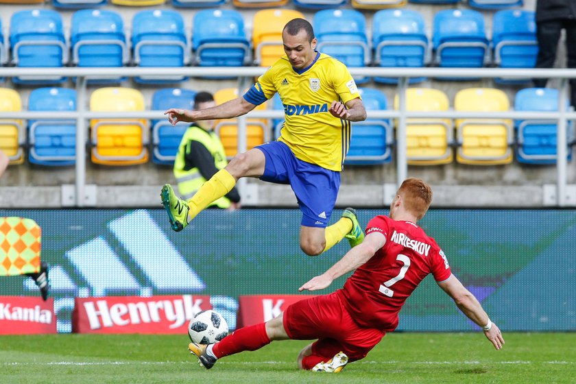 Pilka nozna. Ekstraklasa. Arka Gdynia - Piast Gliwice. 27.04.2018