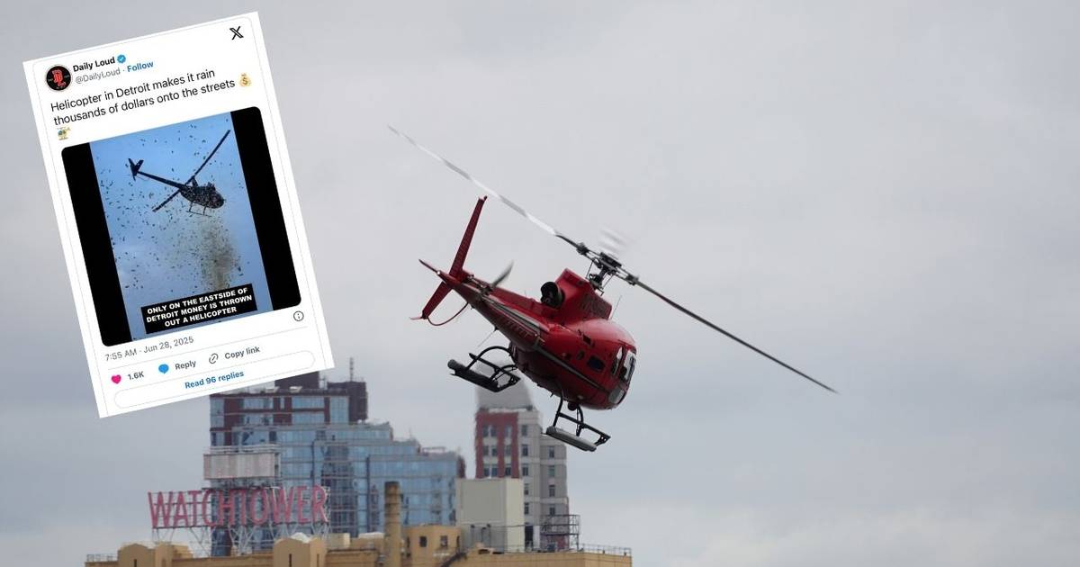 Rozrzucono banknoty z helikoptera. Niecodzienna wola zmarłego
