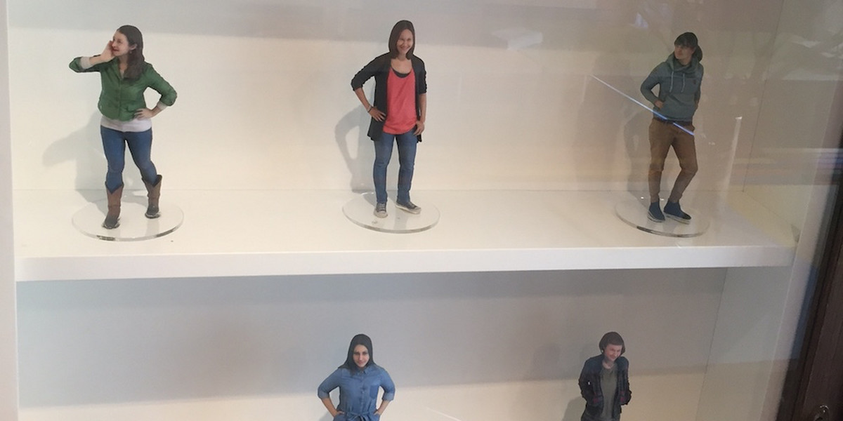 Clue pays another Berlin startup around €200 to make models of its staff, which are housed in a glass case near the entrance to the office.