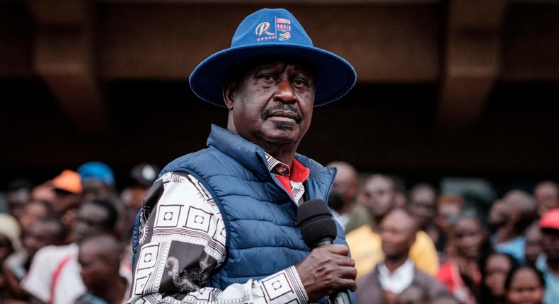 Raila Odinga at a past political rally