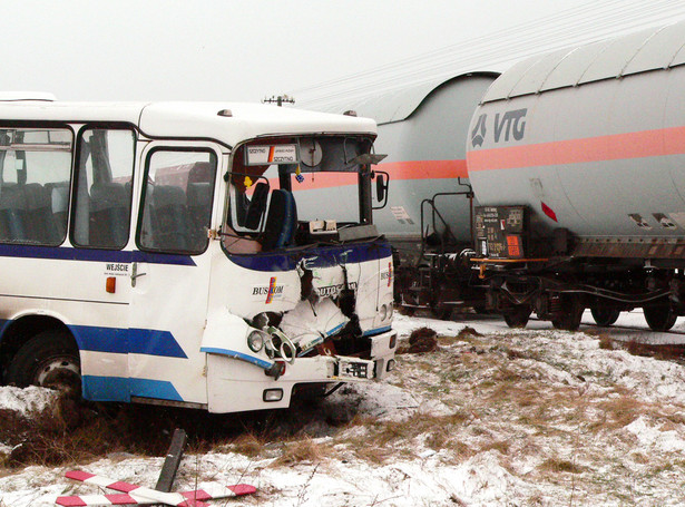 Autobus wjechał prosto pod pociąg