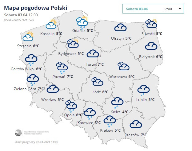 Pogoda dla Polski - 03.04