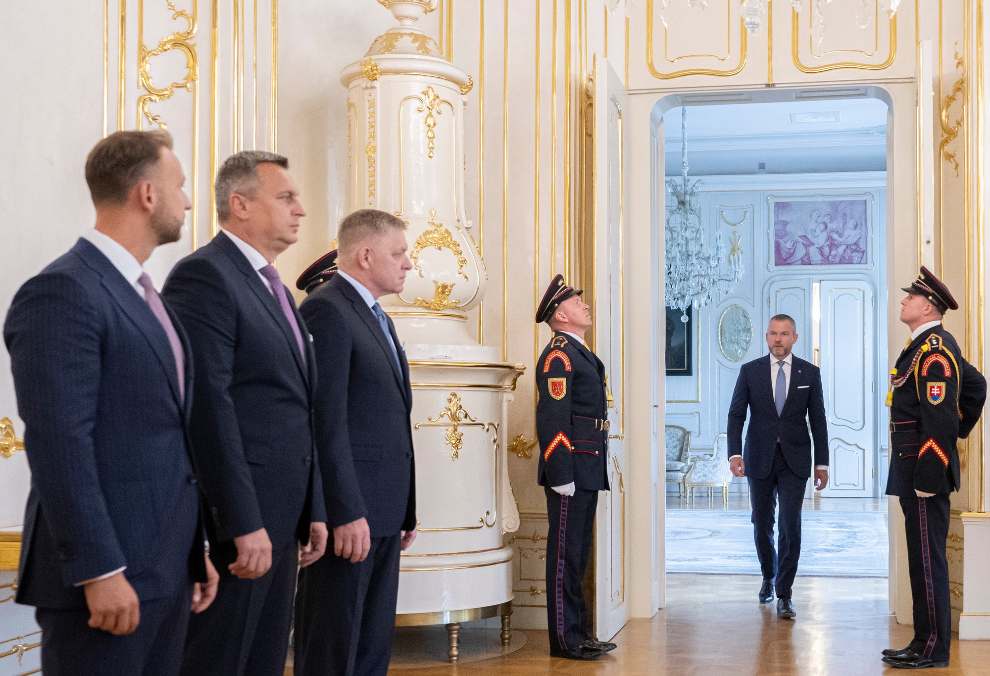 Stretnutie predsedov koaličných strán s prezidentom SR Petrom Pellegrinim.