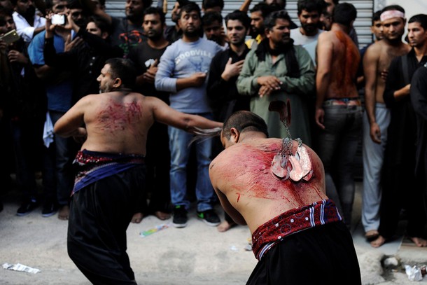 Shi'ite Muslims living in Greece take part in a Muharram procession to mark Ashura in Piraeus, near 