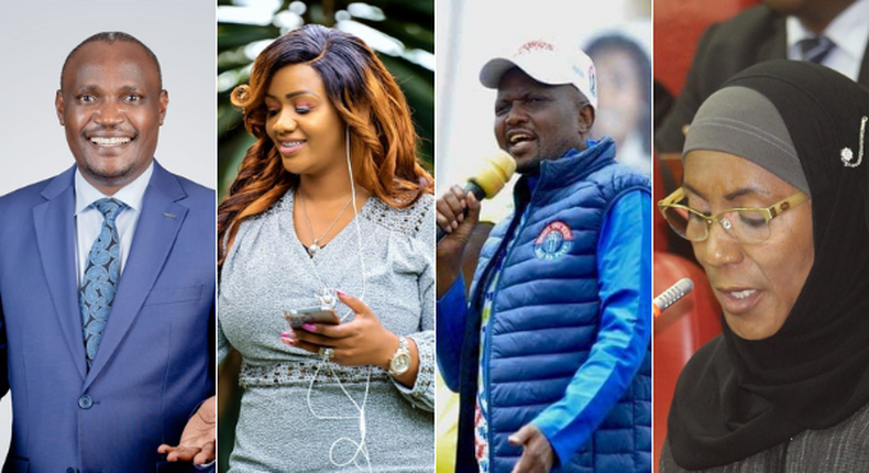 Politicians in 2022 party nomination lists: ODM Chair John Mbadi, Laikipia Woman Rep Cate Waruguru, Chama Cha Kazi founder Moses Kuria and Wiper Secretary-General Shakila Abdalla