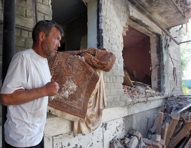 Zniszczona Gorłówka na Ukrainie