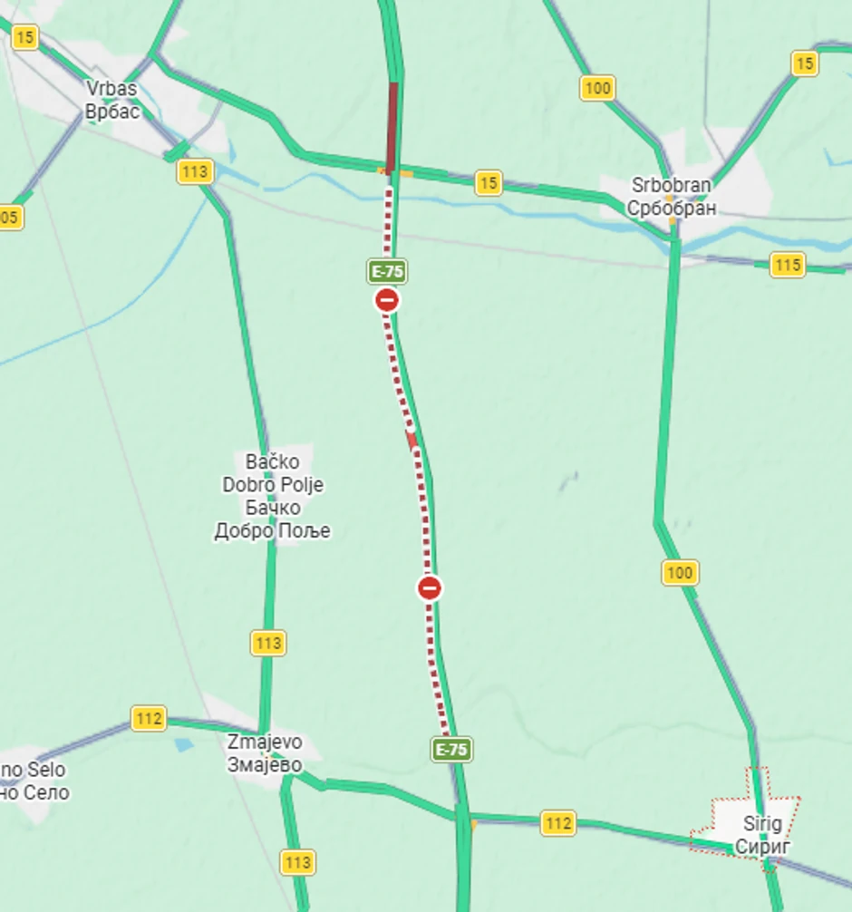 Saobraćajna nesreća kod petlje Vrbas na auto-putu Subotica-Novi Sad, saobraćaj blokiran