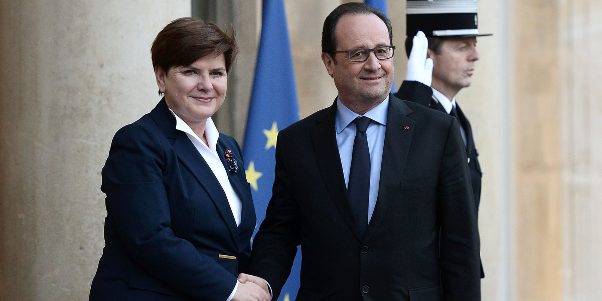 Beata Szydło i François Hollande