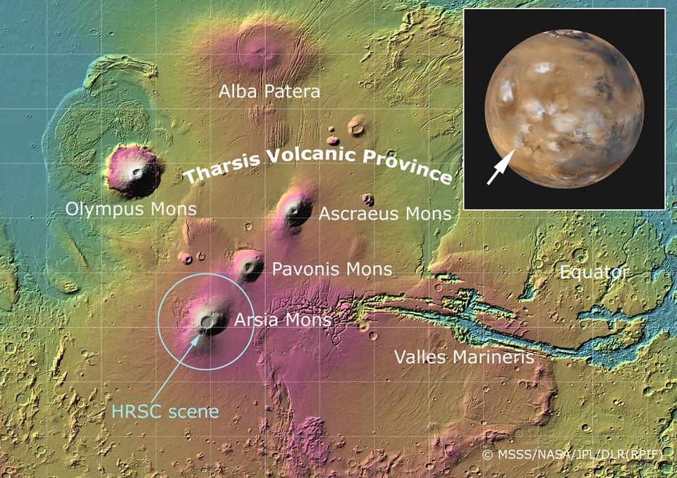 Marsjański wulkan Arsia Mons