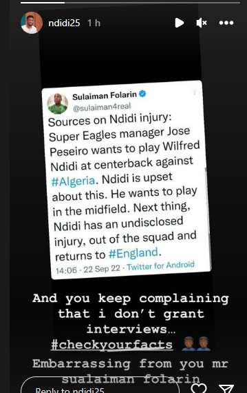 Ndidi a riposté au faux journaliste