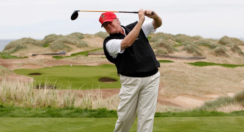 Donald Trump playing golf in Scotland, June 20, 2011.