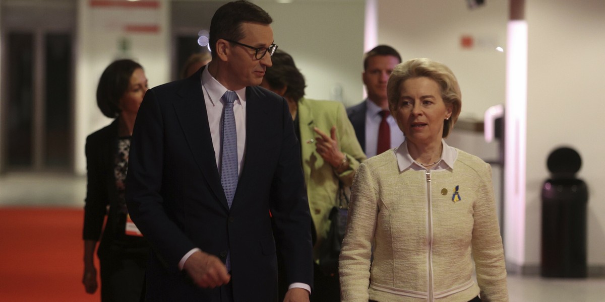 Ursula von der Leyen i Mateusz Morawiecki.