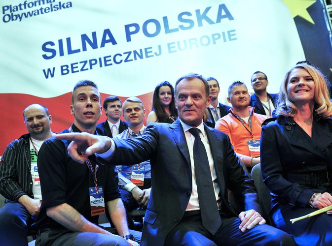 Donald Tusk na konwencji PO
