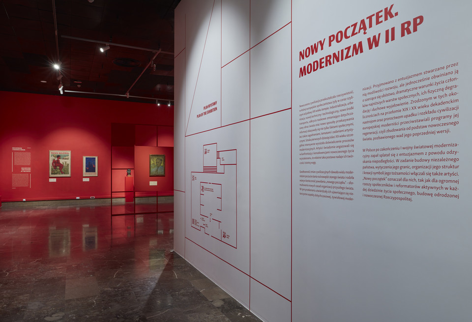 Przestrzeń wystawy "Nowy początek. Modernizm w II RP" 