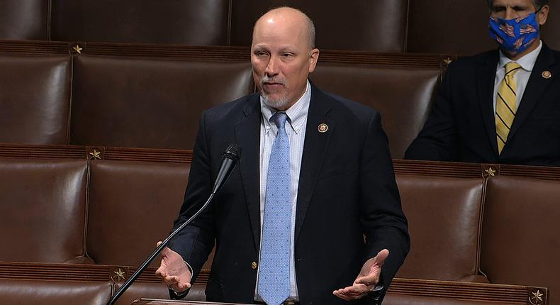 Republican Rep. Chip Roy of Texas speaks on the floor of the House of Representatives on April 23, 2020.