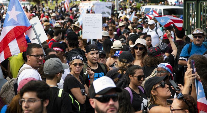 Demonstrators Shut Down Traffic in San Juan