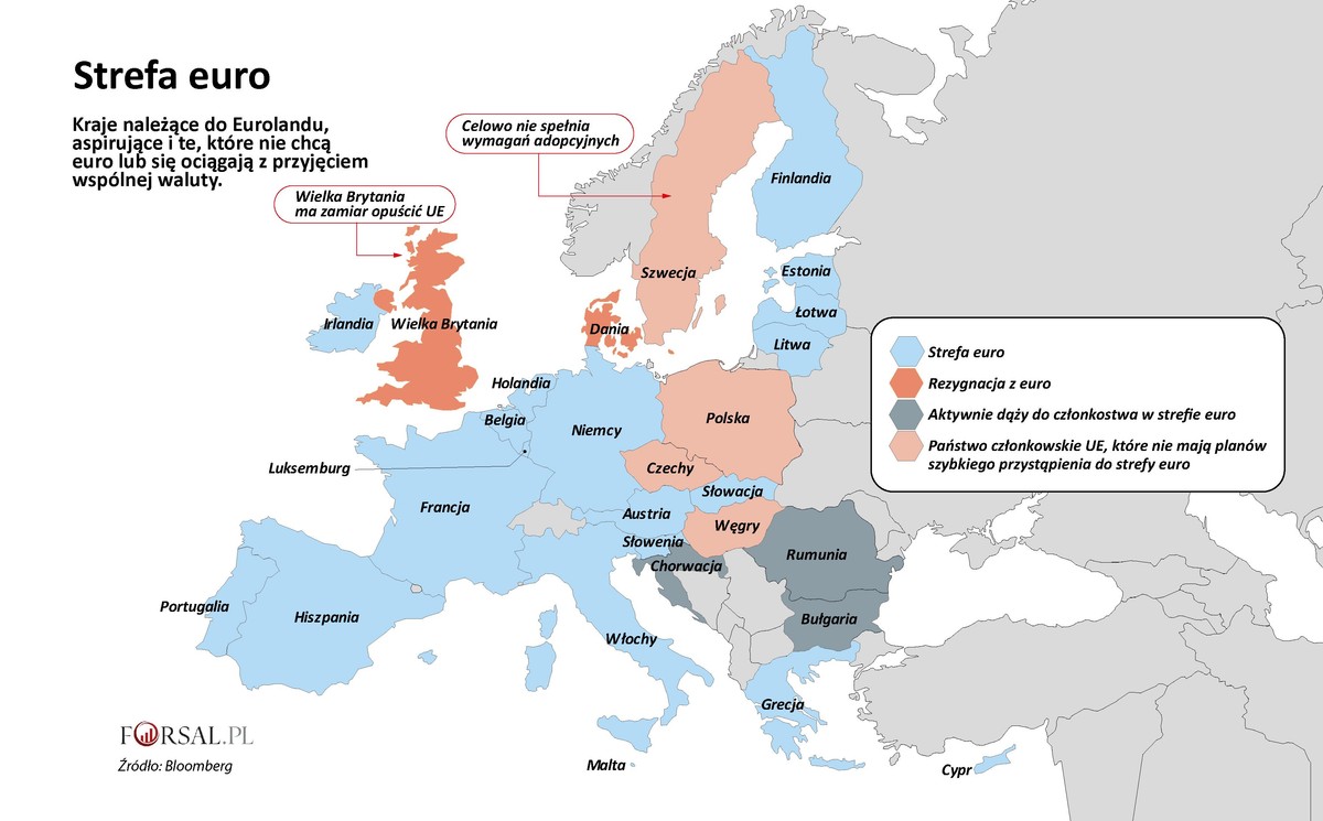 Strefa euro - mapa