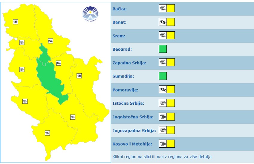 Novi meteoalarm za 4. decembar
