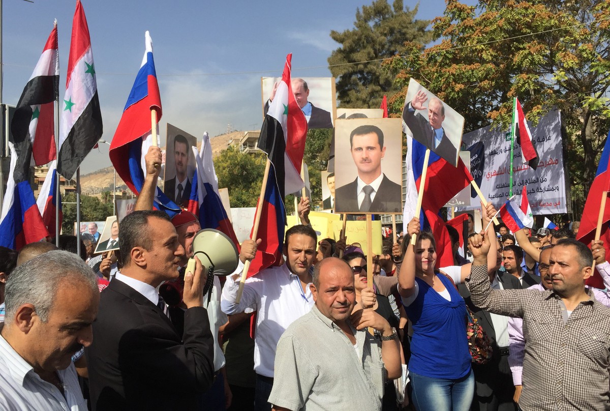 Prorosyjska manifestacja w Damaszku
