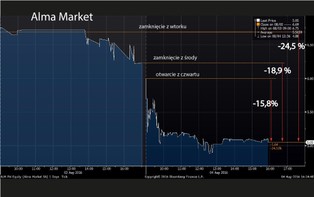 Wielkie nurkowanie Alma Market. Akcje firmy straciły prawie 25 proc. w dwa dni