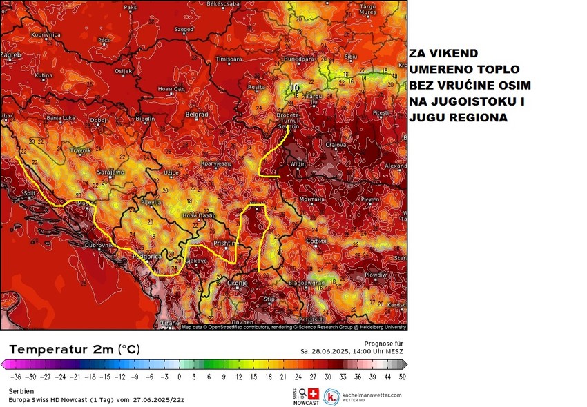 Za vikend umereno toplo i bez vrućine, a onda novi toplotni talas