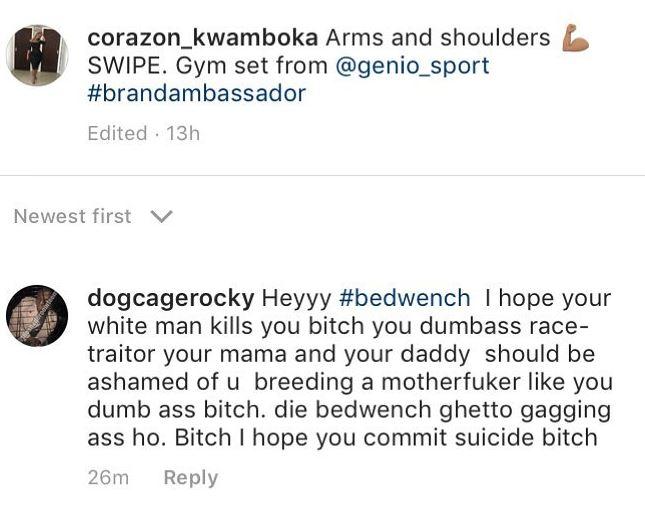I hope your white man kills you – Corazon Kwamboka exposes shocking messages she receives from black men 