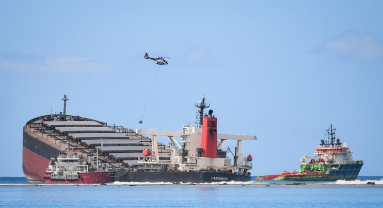 Some 1,180 tonnes of fuel has leaked from the MV Wakashio