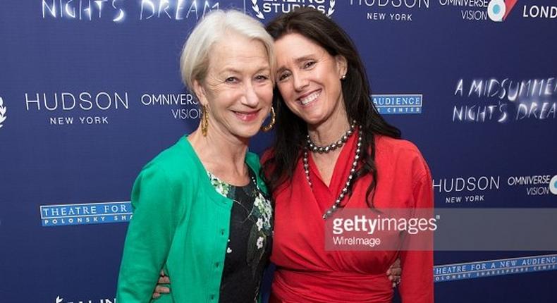 Helen Mirren and Julie Taymor at the premiere of A Midsummer Night's Dream in New York City.