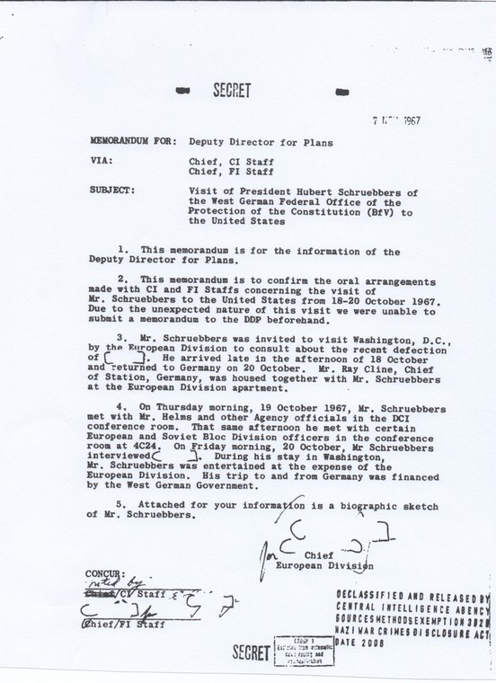 Fragmenty raportów z pobytu szefa niemieckiego kontrwywiadu w USA w październiku 1967 roku